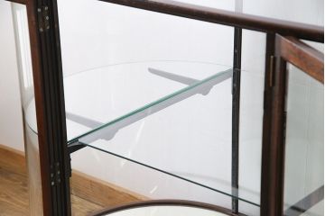 レトロ家具　イギリスアンティーク　最高級!　マホガニー材　レトロな大型ガラスケース(ショーケース、陳列棚、店舗什器)