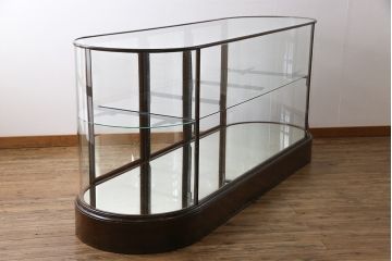 レトロ家具　イギリスアンティーク　最高級!　マホガニー材　レトロな大型ガラスケース(ショーケース、陳列棚、店舗什器)