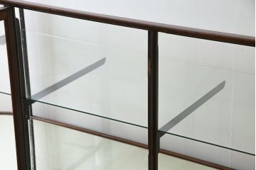 レトロ家具　イギリスアンティーク　最高級!　マホガニー材　レトロな大型ガラスケース(ショーケース、陳列棚、店舗什器)