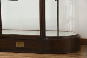 レトロ家具　イギリスアンティーク　最高級!　マホガニー材　レトロな大型ガラスケース(ショーケース、陳列棚、店舗什器)