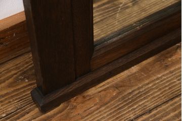 アンティーク雑貨　和製アンティーク　ナラ材　クラシカルなデザインが品のある鏡(壁掛け鏡)