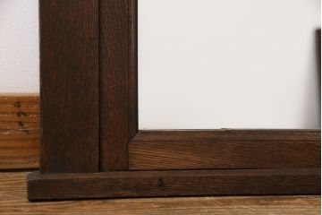アンティーク雑貨　和製アンティーク　ナラ材　クラシカルなデザインが品のある鏡(壁掛け鏡)