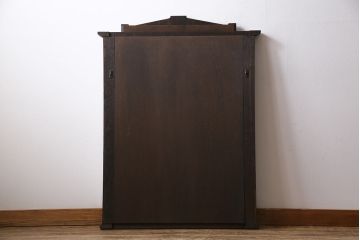 アンティーク雑貨　和製アンティーク　ナラ材　クラシカルなデザインが品のある鏡(壁掛け鏡)
