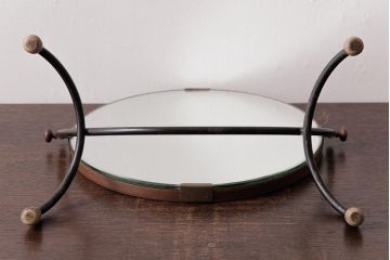 アンティーク雑貨　昭和レトロ　シャビーな風合いが素敵なビンテージスタンドミラー(卓上鏡)