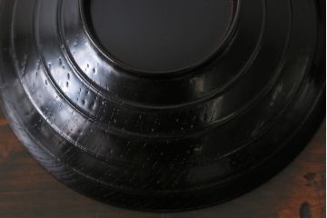 和製アンティーク　内側の絵柄が鮮やかな木製お椀(漆器、和食器)5客セット