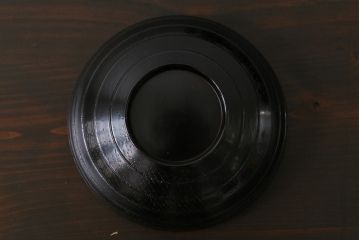和製アンティーク　内側の絵柄が鮮やかな木製お椀(漆器、和食器)5客セット