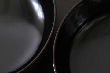 和製アンティーク　輪島塗　高蒔絵　瓢箪の図　上質な蓋付き木製椀(漆器、和食器)5客セット(3)