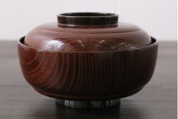 和製アンティーク　輪島塗　高蒔絵　瓢箪の図　上質な蓋付き木製椀(漆器、和食器)5客セット(3)
