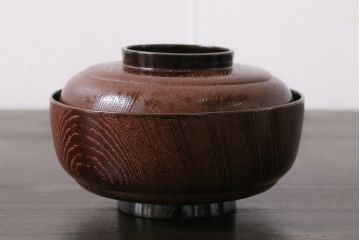 和製アンティーク　輪島塗　高蒔絵　瓢箪の図　上質な蓋付き木製椀(漆器、和食器)5客セット
