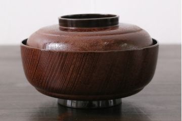 和製アンティーク　輪島塗　高蒔絵　瓢箪の図　上質な蓋付き木製椀(漆器、和食器)5客セット