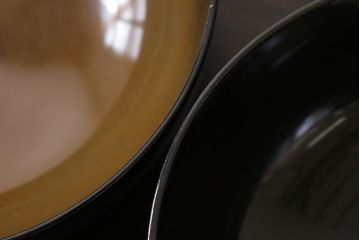 和製アンティーク　大正昭和初期　蝶や草花の蒔絵が品のある木製のお椀5客セット(漆器)