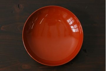 和製アンティーク　朱塗り　和モダンなデザインがお洒落な木製のお椀7客セット(漆器、和食器)