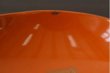 和製アンティーク　朱塗り　優美な図柄が上品な印象を放つ木製椀5客セット(漆器、和食器)