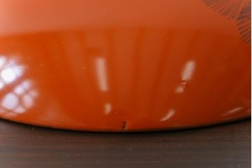 和製アンティーク　金彩の折り鶴が魅力的な木製椀(漆器、和食器)5客セット(1)