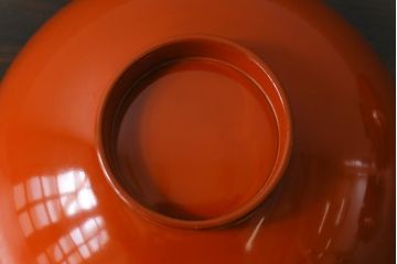 和製アンティーク　金彩の折り鶴が魅力的な木製椀(漆器、和食器)5客セット(2)
