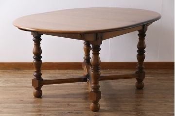 ヴィンテージ家具　イギリスビンテージ　ERCOL(アーコール)　エレガントなドローリーフテーブル(ダイニングテーブル)