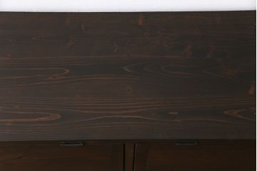 アンティーク家具　リメイク品　明治期の松材を利用したパタパタ扉のローボード(リビングボード、戸棚、収納棚)(1)