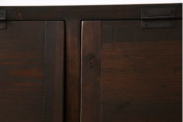 アンティーク家具　リメイク品　明治期の松材を利用したパタパタ扉のローボード(リビングボード、戸棚、収納棚)(1)