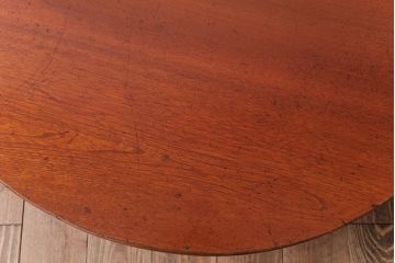 レトロ家具　昭和中期　折り畳み式　シンプルなデザインのレトロな丸ちゃぶ台(ローテーブル、センターテーブル)