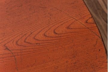 レトロ家具　昭和中期　折り畳み式　シンプルなデザインのレトロな丸ちゃぶ台(ローテーブル、センターテーブル)