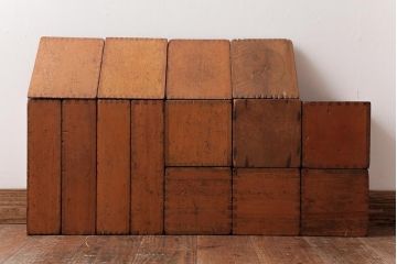 アンティーク雑貨　昭和レトロ　大きな積み木セット【マルチ/14ヶ組】(飾り台、花台、ディスプレイ雑貨)