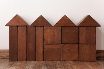 アンティーク雑貨　昭和レトロ　大きな積み木セット【マルチ/14ヶ組】(飾り台、花台、ディスプレイ雑貨)