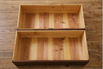 リメイク家具　柔らかな木肌が上品な雰囲気漂う箪笥ローボード(時代箪笥、テレビボード、衣装箪笥)