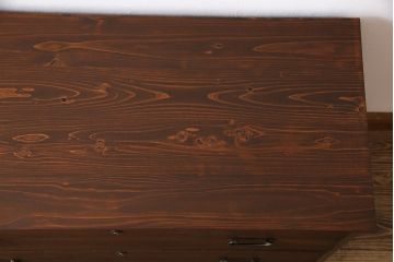 リメイク家具　柔らかな木肌が上品な雰囲気漂う箪笥ローボード(時代箪笥、テレビボード、衣装箪笥)