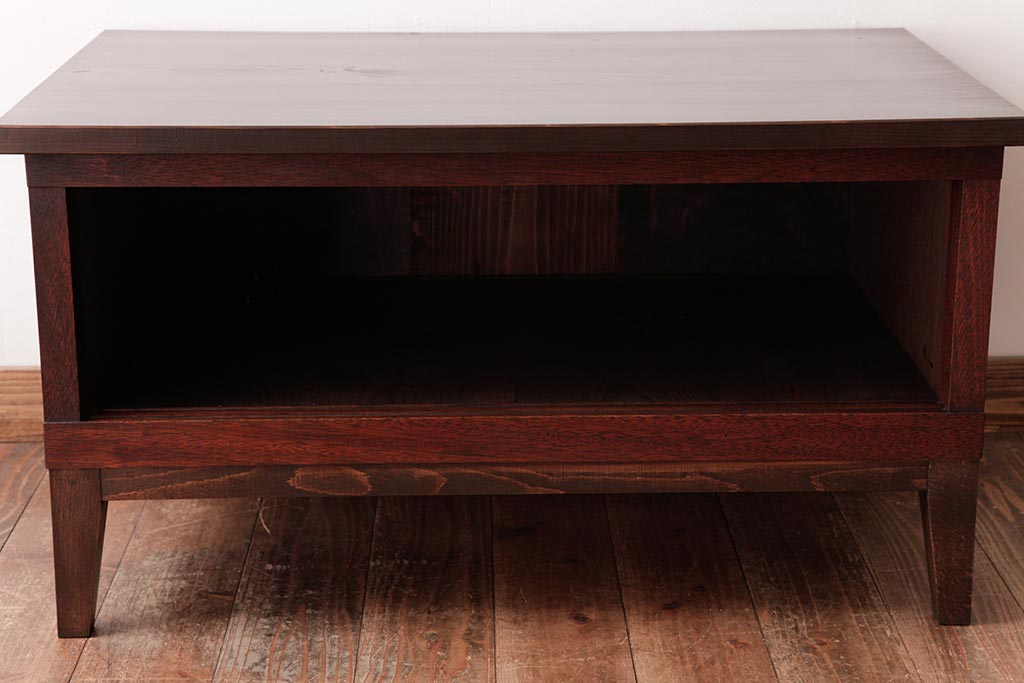 リメイク家具　前面ケヤキ材　味わいある箪笥のセンターテーブル(リビングテーブル、カフェテーブル、収納棚)