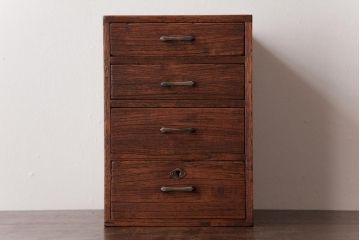 レトロ家具　昭和レトロ　桐材　味わいのある木肌の小引き出し(小物収納、卓上収納)