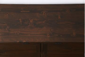 アンティーク家具　リメイク品　明治期の松材を利用したパタパタ扉のローボード(リビングボード、戸棚、収納棚)