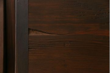 アンティーク家具　リメイク品　明治期の松材を利用したパタパタ扉のローボード(リビングボード、戸棚、収納棚)