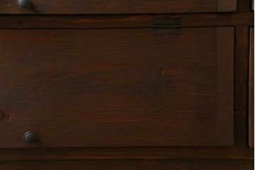 アンティーク家具　リメイク品　明治期の松材を利用したパタパタ扉のローボード(リビングボード、戸棚、収納棚)