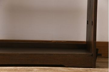 アンティーク家具　大正ロマン　栗材　渋い色味が魅力の楔留め本棚(収納棚、飾り棚、オープンラック)