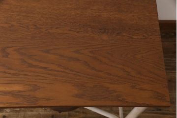 ラフジュ工房オリジナル　ペイント　アンティークホワイト　4脚格納スツールのテーブル(作業台、ダイニングテーブル)