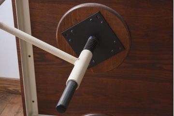 ラフジュ工房オリジナル　ペイント　アンティークホワイト　4脚格納スツールのテーブル(作業台、ダイニングテーブル)