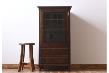 中古美品　蝦夷民藝(蝦夷民芸家具)　小振りのキャビネット(飾り棚、サイドキャビネット)