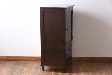 中古美品　蝦夷民藝(蝦夷民芸家具)　小振りのキャビネット(飾り棚、サイドキャビネット)