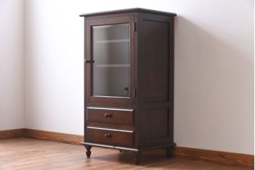 中古美品　蝦夷民藝(蝦夷民芸家具)　小振りのキャビネット(飾り棚、サイドキャビネット)