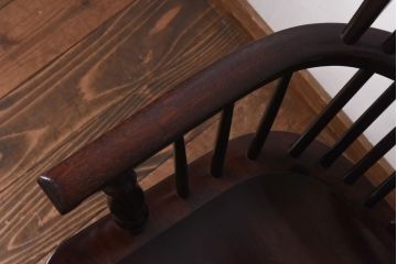 中古美品　松本民芸家具　#44A型　くつろぎの空間づくりにおすすめなウィンザーチェア(アームチェア、椅子、ウインザーチェア)(定価約18万円)