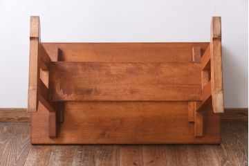 ビンテージ　桜無垢材　松本民芸家具風デザインのダイニングテーブル(カフェテーブル、作業台)