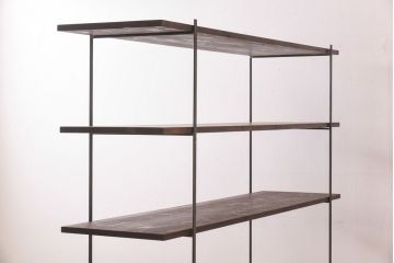 ラフジュ工房オリジナル シンプルなデザインのアイアンラック【大】・奥行広め(陳列棚、飾り棚、店舗什器)(2)