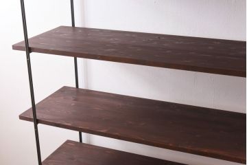 ラフジュ工房オリジナル シンプルなデザインのアイアンラック【大】・奥行広め(陳列棚、飾り棚、店舗什器)(2)