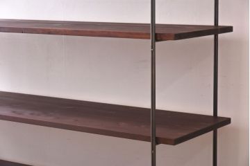 ラフジュ工房オリジナル シンプルなデザインのアイアンラック【大】・奥行広め(陳列棚、飾り棚、店舗什器)(2)