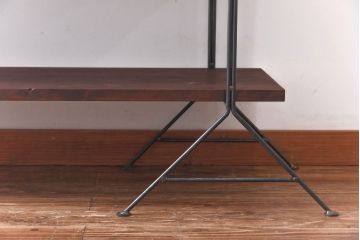 ラフジュ工房オリジナル シンプルなデザインのアイアンラック【中】・奥行広め(陳列棚、飾り棚、店舗什器)(2)