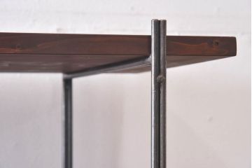 ラフジュ工房オリジナル シンプルなデザインのアイアンラック【中】・奥行広め(陳列棚、飾り棚、店舗什器)(2)