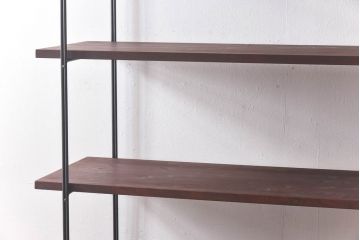 ラフジュ工房オリジナル シンプルなデザインのアイアンラック【中】・奥行広め(陳列棚、飾り棚、店舗什器)