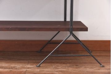 ラフジュ工房オリジナル シンプルなデザインのアイアンラック【小】・奥行広め(陳列棚、飾り棚、店舗什器)(2)