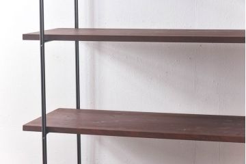 ラフジュ工房オリジナル シンプルなデザインのアイアンラック【小】・奥行広め(陳列棚、飾り棚、店舗什器)(2)