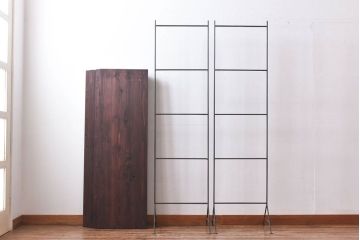 ラフジュ工房オリジナル シンプルなデザインのアイアンラック【小】・奥行広め(陳列棚、飾り棚、店舗什器)(2)